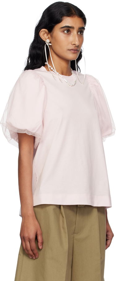 Majica Simone Rocha Simone Rocha Tulle Overlay Puff Sleeve T-Shirt Črna | 5397 0553, 4