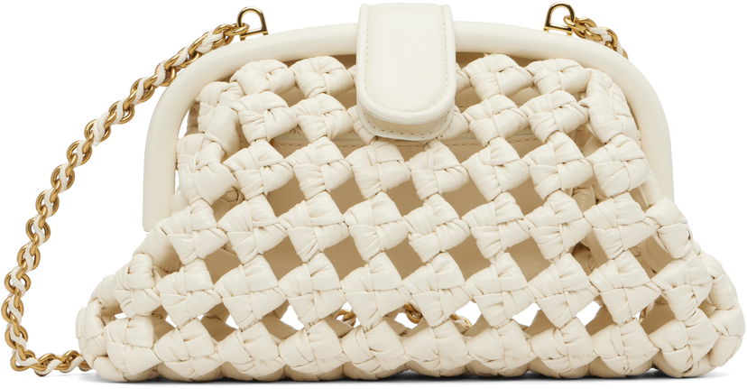 Torbica Bottega Veneta Bottega Veneta Small Lauren Woven Leather Bag Bela | 832888 V5N30