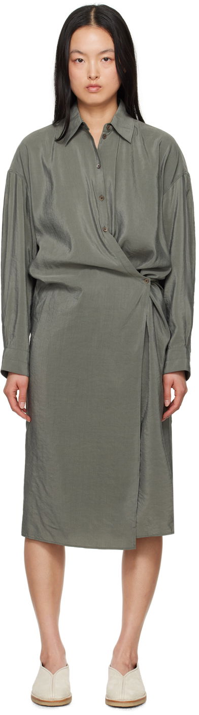 Obleke LEMAIRE Lemaire Twisted Midi Dress Zelena | DR1024 LF208