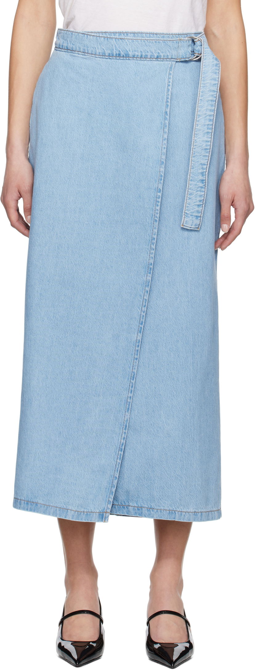 Krila Levi's Column Wrap Denim Maxi Skirt Modra | 001VG-0000