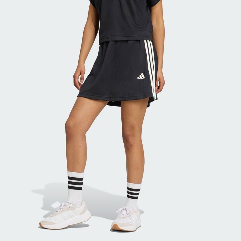 Krila adidas Performance Stadium 3-Stripes Tennis Inspired Jacquard Skirt Črna | JL7171