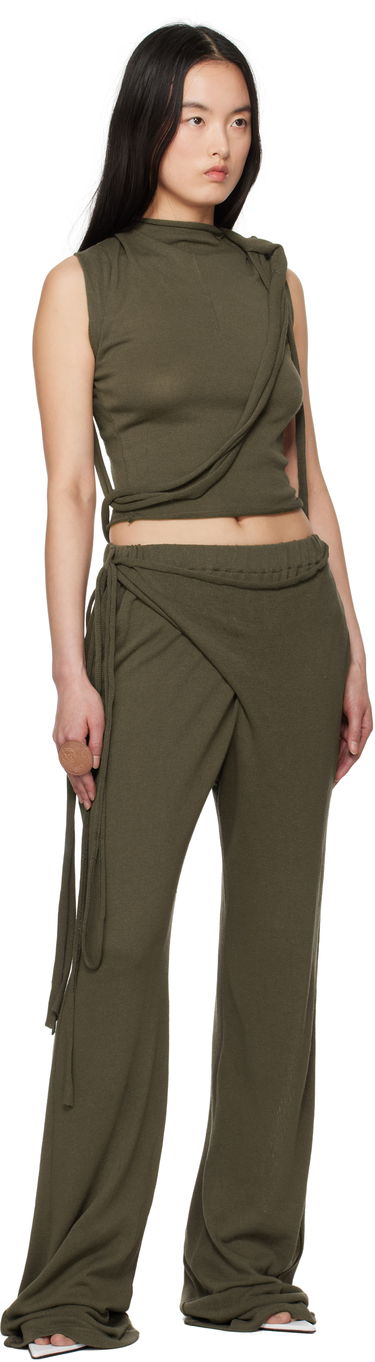 Majica brez rokavov Ottolinger Ottolinger Deconstructed Linen Tank Top Zelena | 10510130601, 3