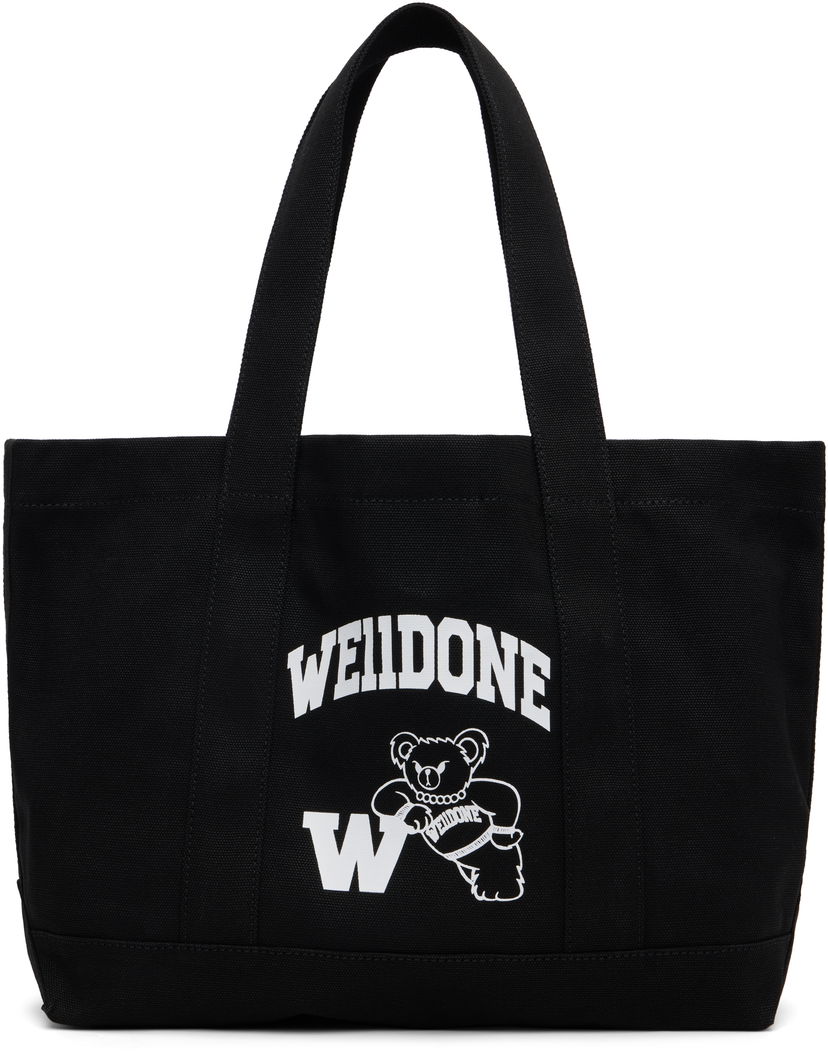 Tote bag We11done We11done Varsity Canvas Tote Črna | WD-AB2-25-481-U-BK