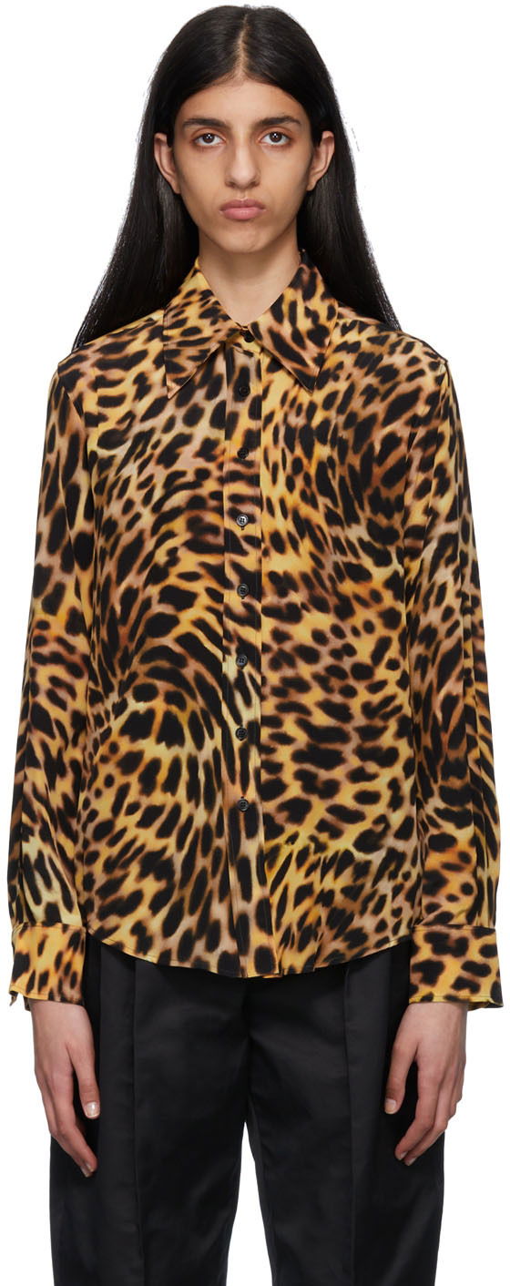 Srajce Stella McCartney Stella McCartney Leopard Print Silk Shirt Rumena | 6200163AS200, 0
