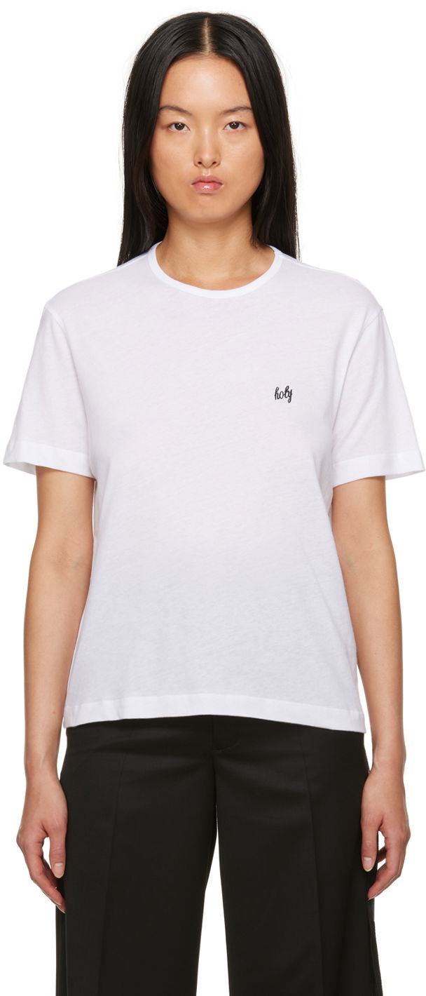 Majica Ann Demeulemeester Dagmar Embroidered Logo T-Shirt Bela | 2302-W-JTS02-23-FA206-001