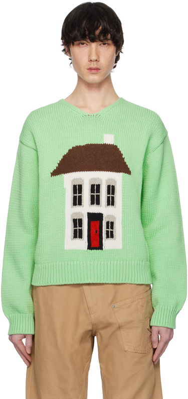 Pleteni pulover JW Anderson JW Anderson House Graphic Sweater Zelena | KW1346-YN0417, 0