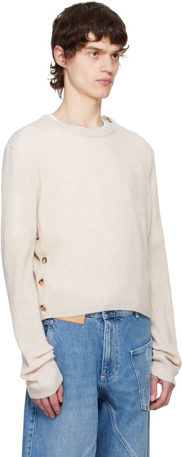 Pleteni pulover JW Anderson JW Anderson Cropped Button Trim Sweater Bež | KW1324-YN0411, 1