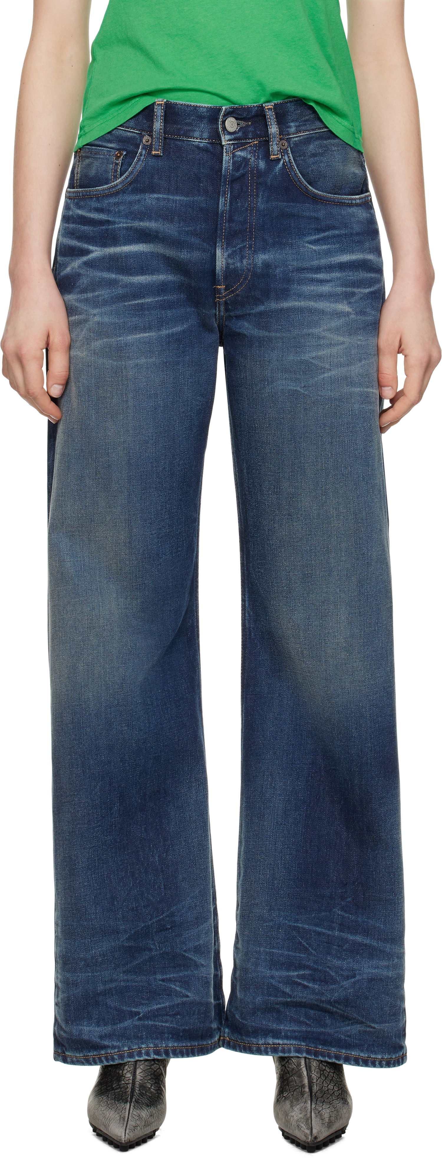 Kavbojke Acne Studios Acne Studios Loose Fit Jeans Modra | A00520-, 0
