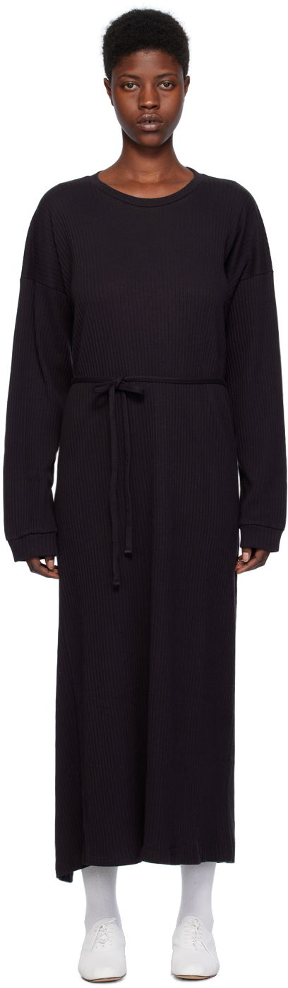 Obleke Baserange Kaftan Midi Dress Črna | DRSH-RIB-000