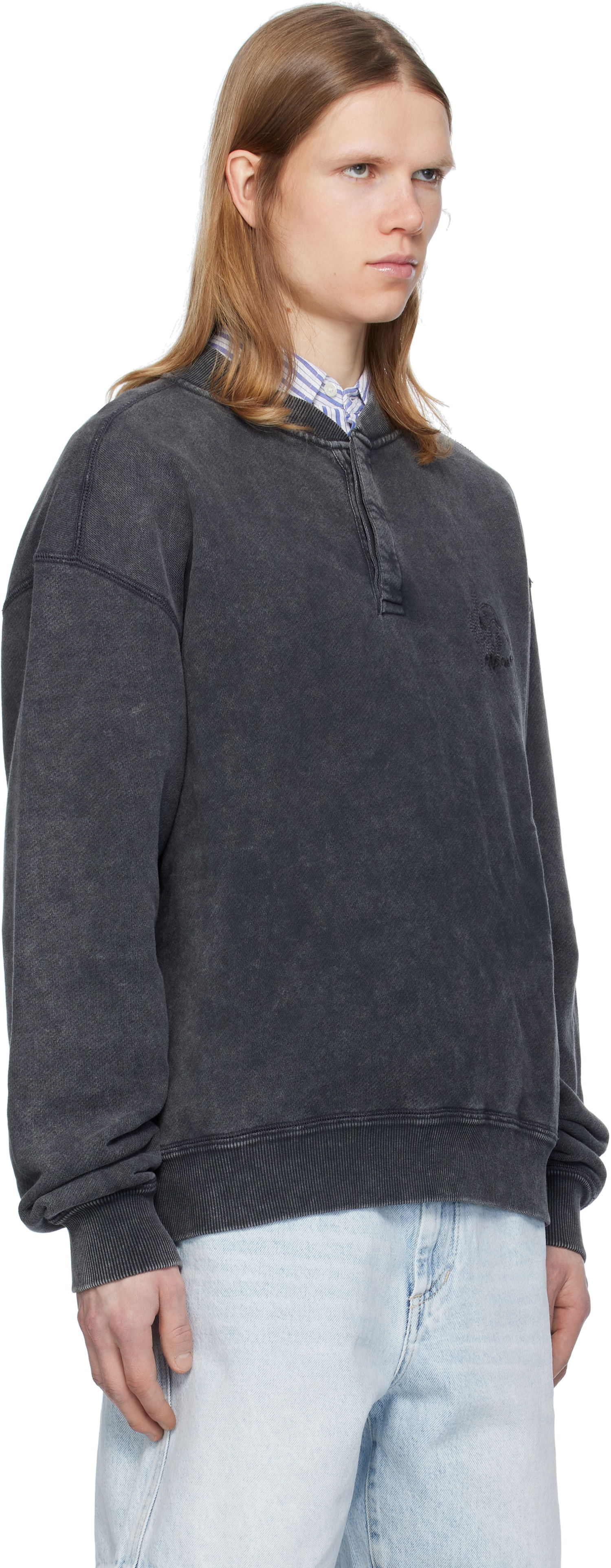 Pleteni pulover ISABEL MARANT Isabel Marant Mathias Sweatshirt Črna | SW0162HA-C2M01H, 1