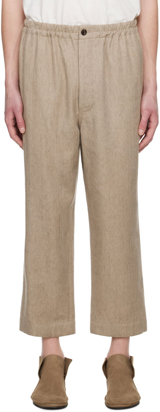 Hlače The Row Xander Drawstring Linen Trousers Bež | 499-W2422