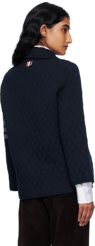 Jakna Thom Browne Thom Browne Quilted Knit Merino Wool 4-Bar Work Jacket Mornarica | FKJ117A-Y1029, 2
