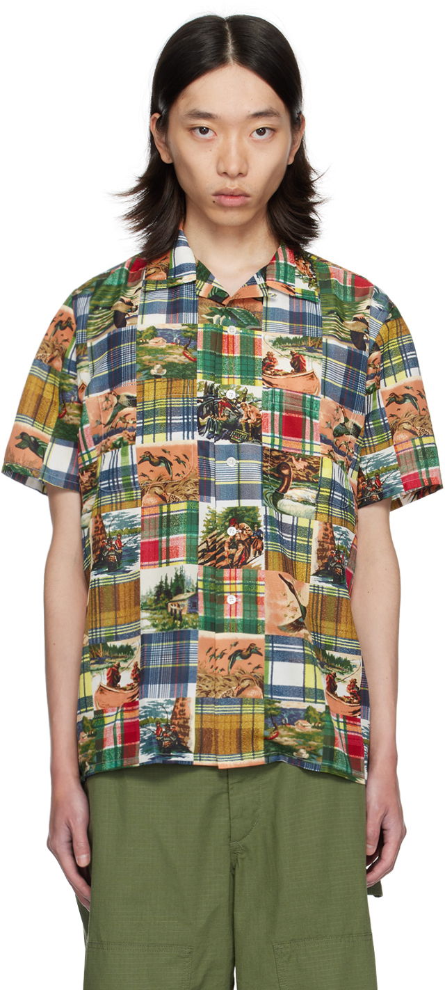 Srajce BEAMS BEAMS PLUS Patchwork Print Short Sleeve Shirt Večbarvna | 3801-0126-139