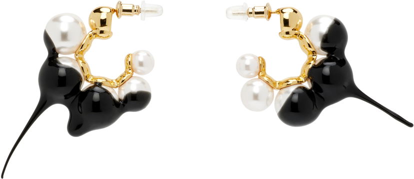 Uhani Ottolinger Ottolinger Dipped Pearl Mini Hoop Earrings Bela | 125-902825-02