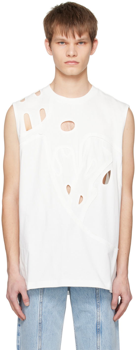 Majica brez rokavov Feng Chen Wang Feng Chen Wang Cutout Tank Top Bela | FUS15VS01