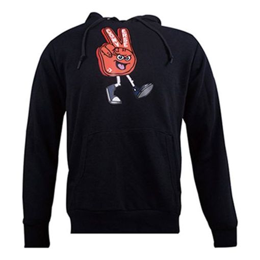 Pulover Converse Converse Finger Letter Print Hoodie Črna | 10019083-A01