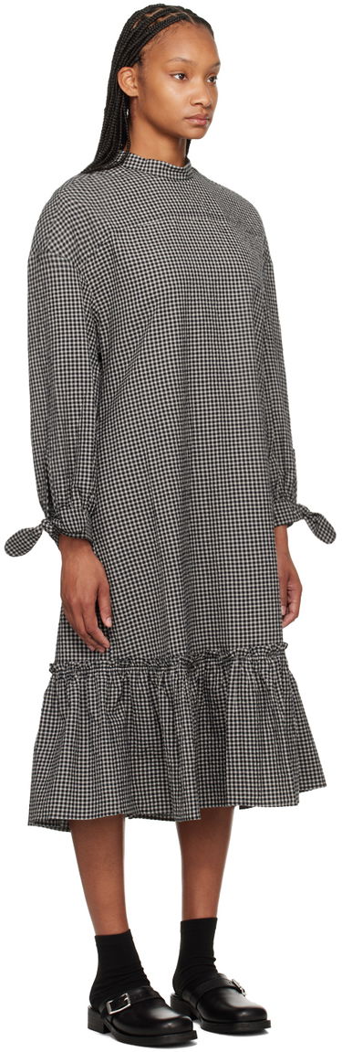 Obleke YMC YMC Rushmore Gingham Midi Dress Črna | Q1WAI, 1