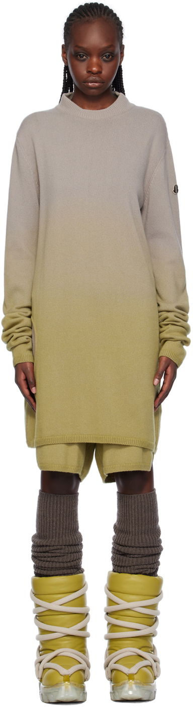 Pleteni pulover Rick Owens Moncler x Sweater Zelena | MU02C9G01 M3746