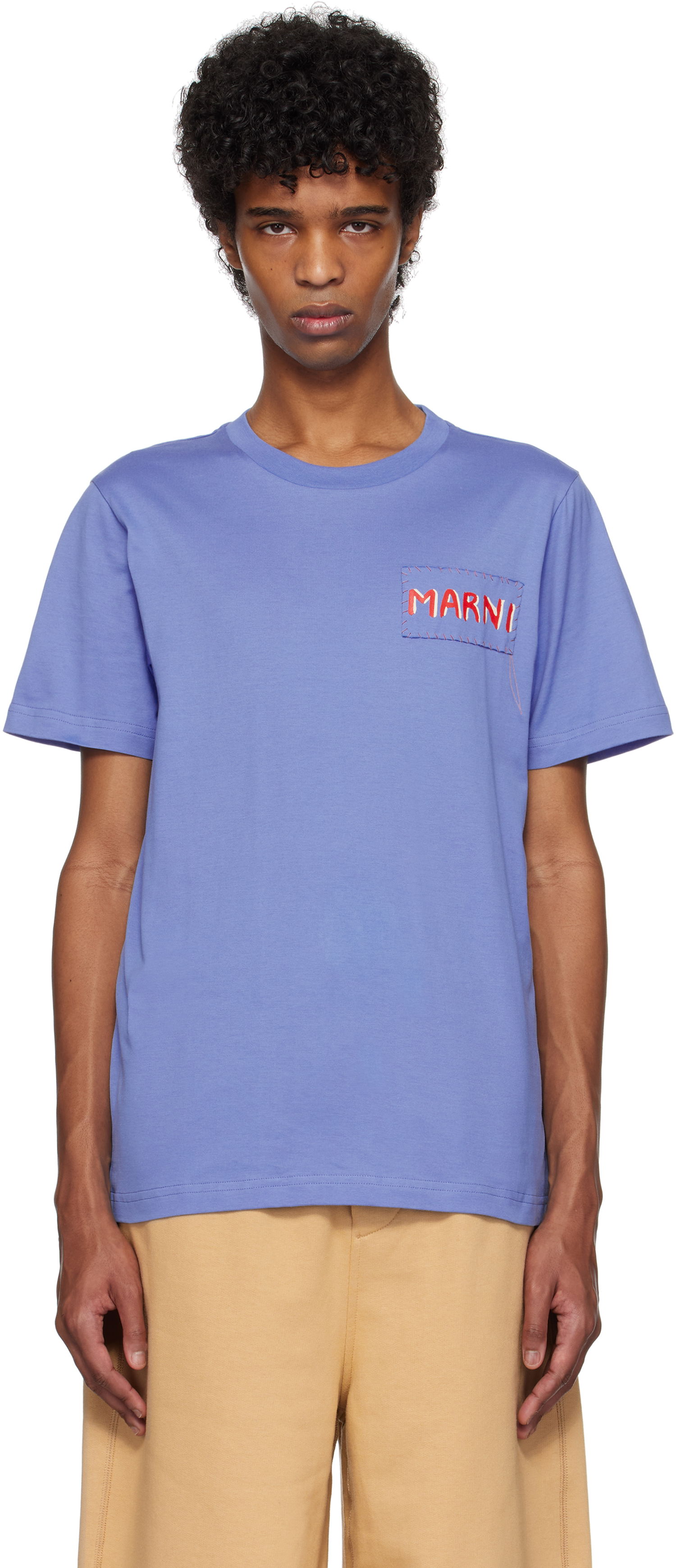 Majica Marni Marni Logo Patch T-Shirt Lila | HUMU0198X0 UTC446, 0