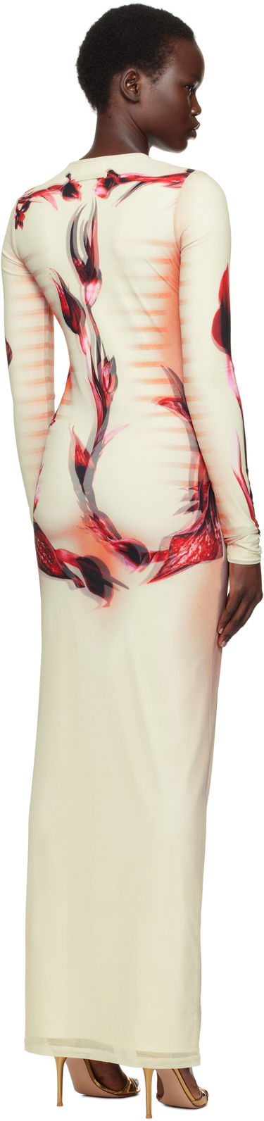 Obleke Jean Paul Gaultier Jean Paul Gaultier 'The Flower Body Morphing Marinière' Maxi Dress Bež | 25/33-F-RO371-T581-422030, 2