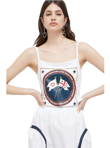 Majica brez rokavov Moschino Love Tank Top Bela | W.4.H89.01.E.1951