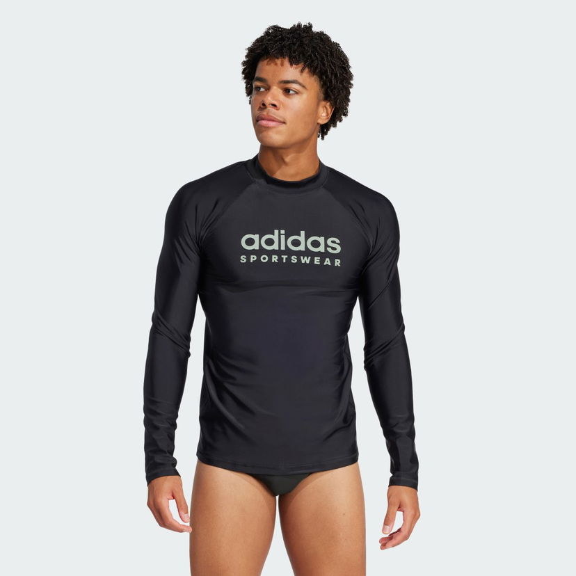 Kopalke adidas Performance Long Sleeve Swim Top Črna | JD2140
