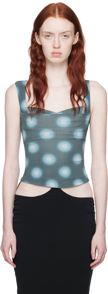 Majica brez rokavov Miaou Miaou Luna Polka Dot Tank Top Modra | 7110VC2GRB, 0