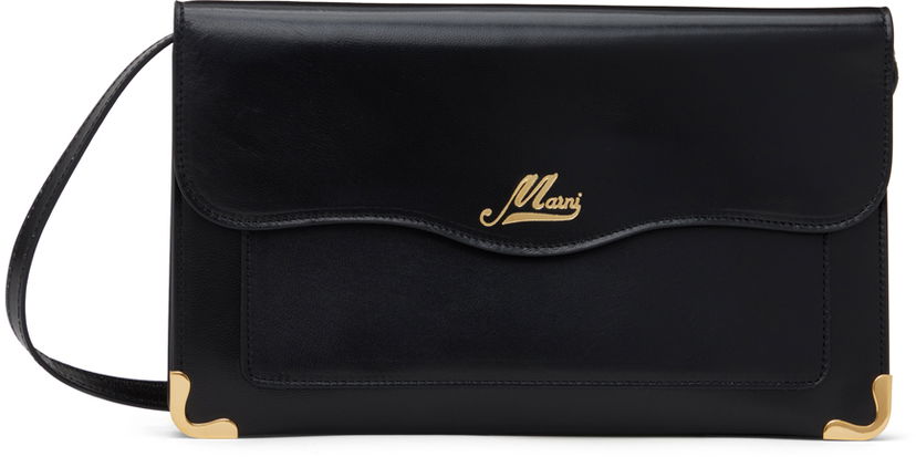 Torba za čez ramo Marni Wavy Pouch Shoulder Bag Črna | PFMO0089U0 P6519