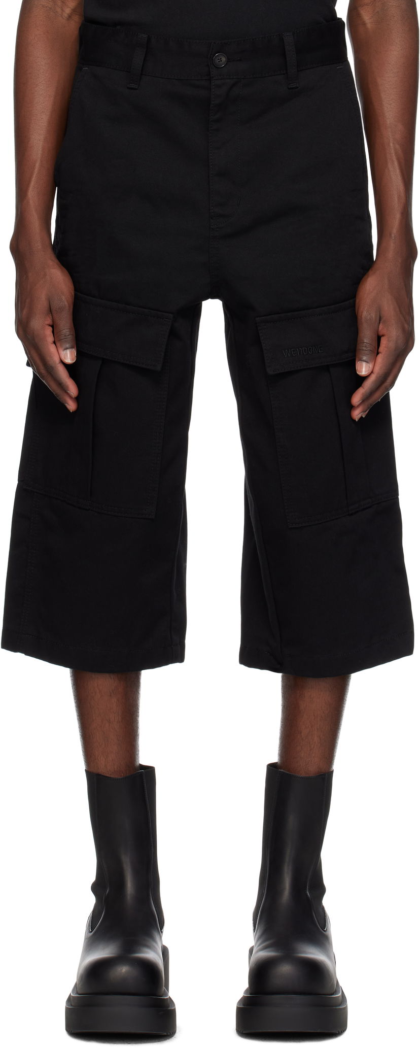 Kratke hlače We11done We11done Chino Cargo Shorts Črna | WD-PT0-25-226-M-BK