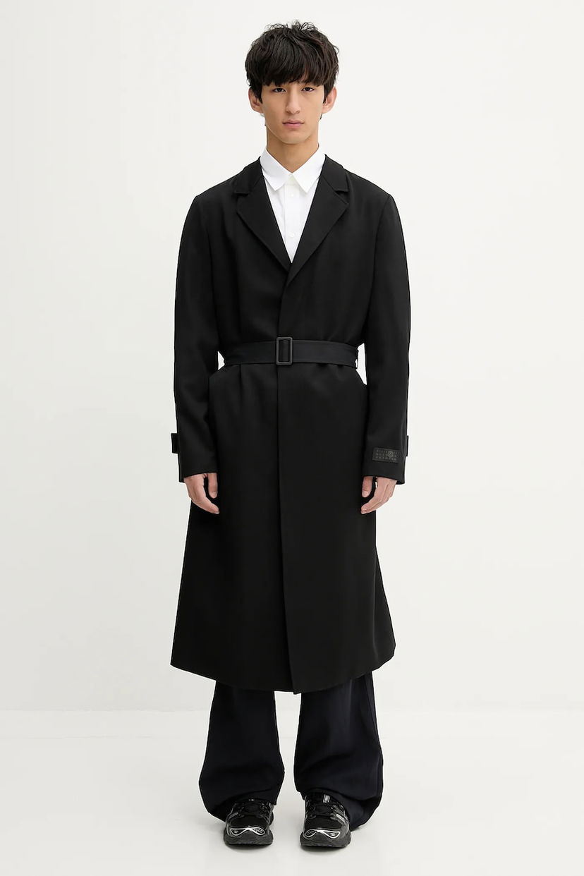 Trenčkot Maison Margiela MM6 Maison Margiela Belted Coat Črna | SH0AA0009