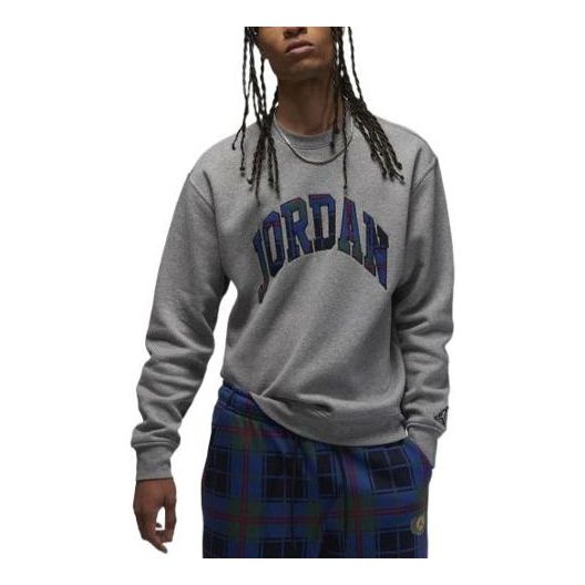 Pleteni pulover Jordan Fleece Crew Sweatshirt Siva | DV1576-091