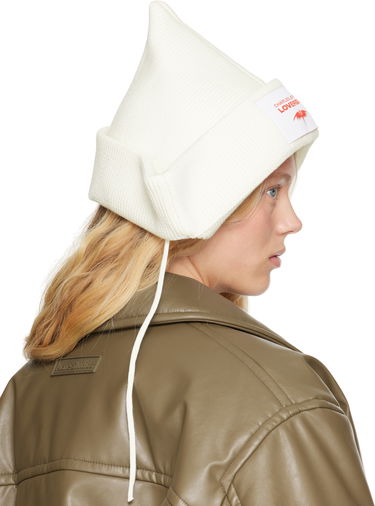 Klobuk Charles Jeffrey Loverboy Charles Jeffrey LOVERBOY Paper Boat Knit Beanie Bela | 54130702, 2