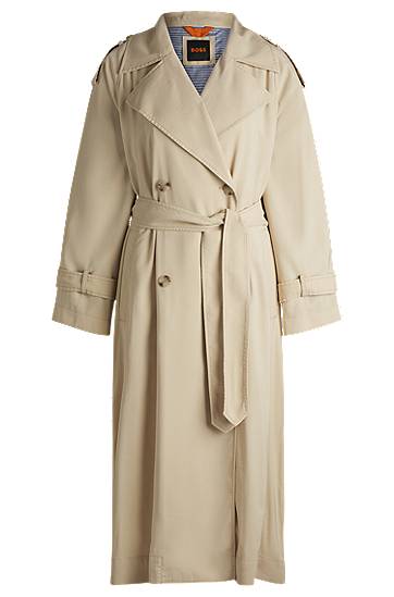 Trenčkot BOSS Loose-Fit Trench Coat Bež | 50530977