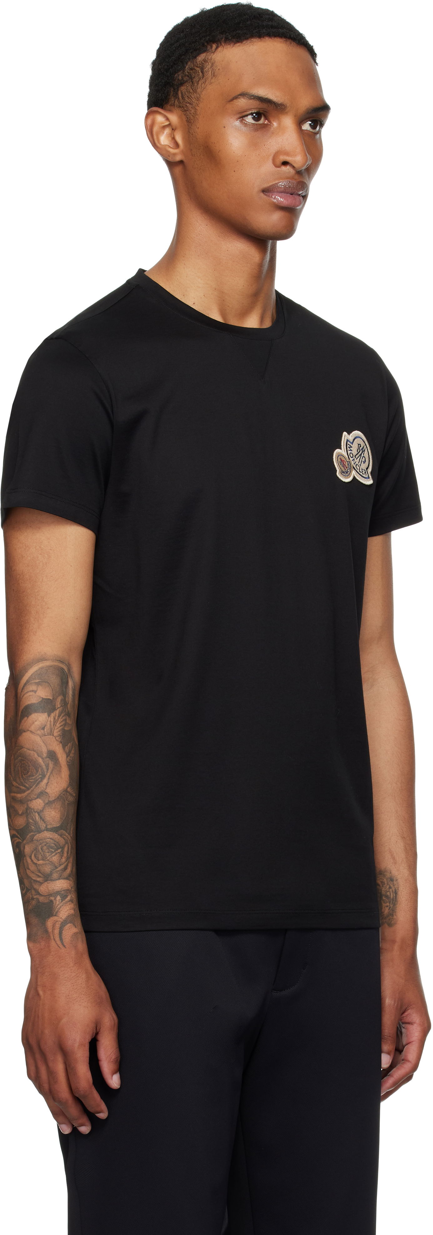 Majica Moncler Moncler Double Logo Patch Cotton T-Shirt Črna | K20918C000358390Y, 1