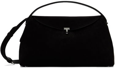 Torbica TOTEME TOTEME T-Lock Top Handle Suede Shoulder Bag Črna | 234-WAL961-LE0004, 0