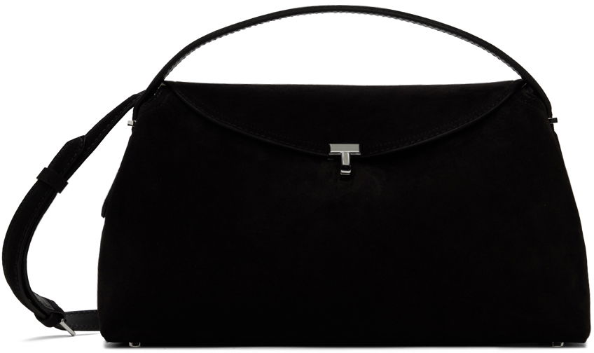 Torbica TOTEME TOTEME T-Lock Top Handle Suede Shoulder Bag Črna | 234-WAL961-LE0004, 0