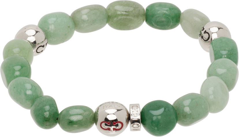 Zapestnica FERRAGAMO Salvatore Ferragamo Baroque Green Aventurine Bead Bracelet Zelena | 785669