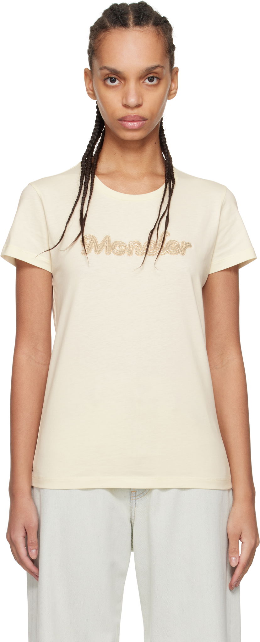 Majica Moncler Moncler Logo S/S T-Shirt Bež | K10938C0000989AUO