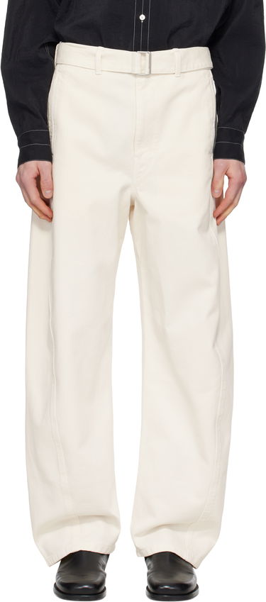 Hlače LEMAIRE Lemaire Twisted Belted Trousers Bela | PA326 LD1034, 0