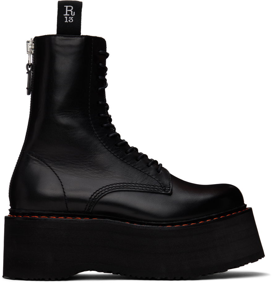 Oblačila R13 R13 Double Stack Platform Boots Črna | R13WS026-S001A, 0