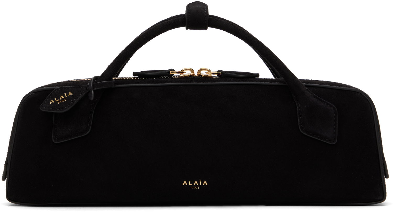 Torbica Alaïa 'Le Teckel' Suede Top Handle Bag Črna | AA1S06026CA328, 0