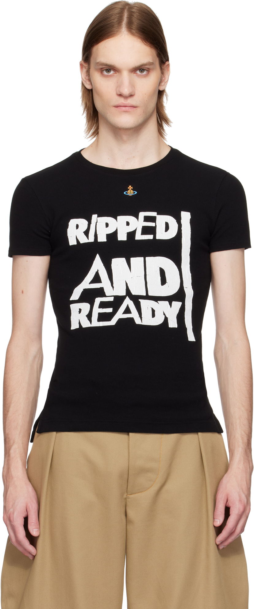 Majica Vivienne Westwood Vivienne Westwood 'Ripped & Ready' T-Shirt Črna | 3G01003I-J009C-