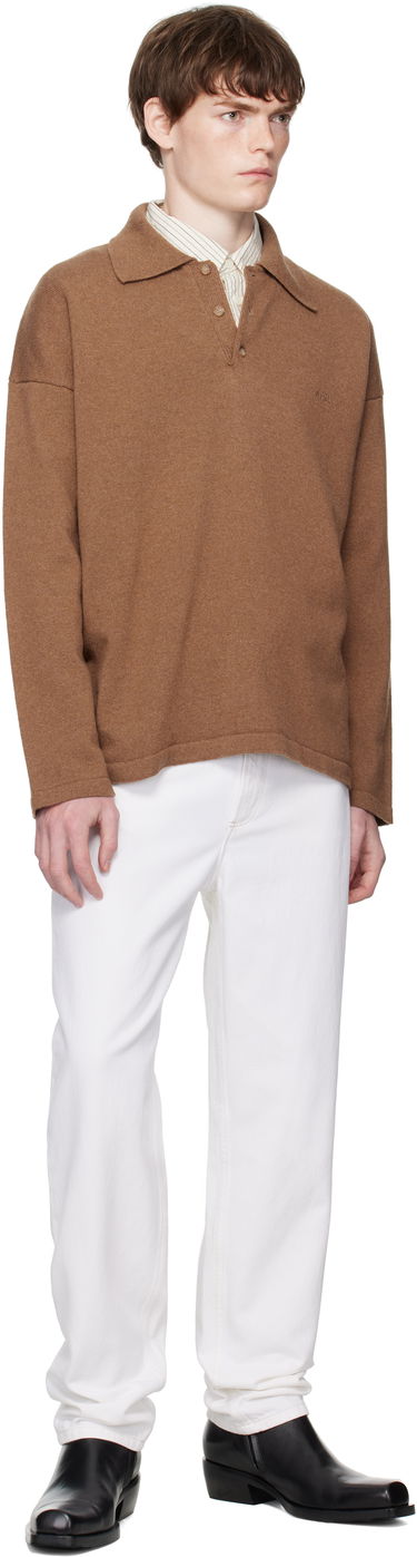 Pleteni pulover A.P.C. A.P.C. Manuel Knit Polo Rjava | WOASB-H23454, 3