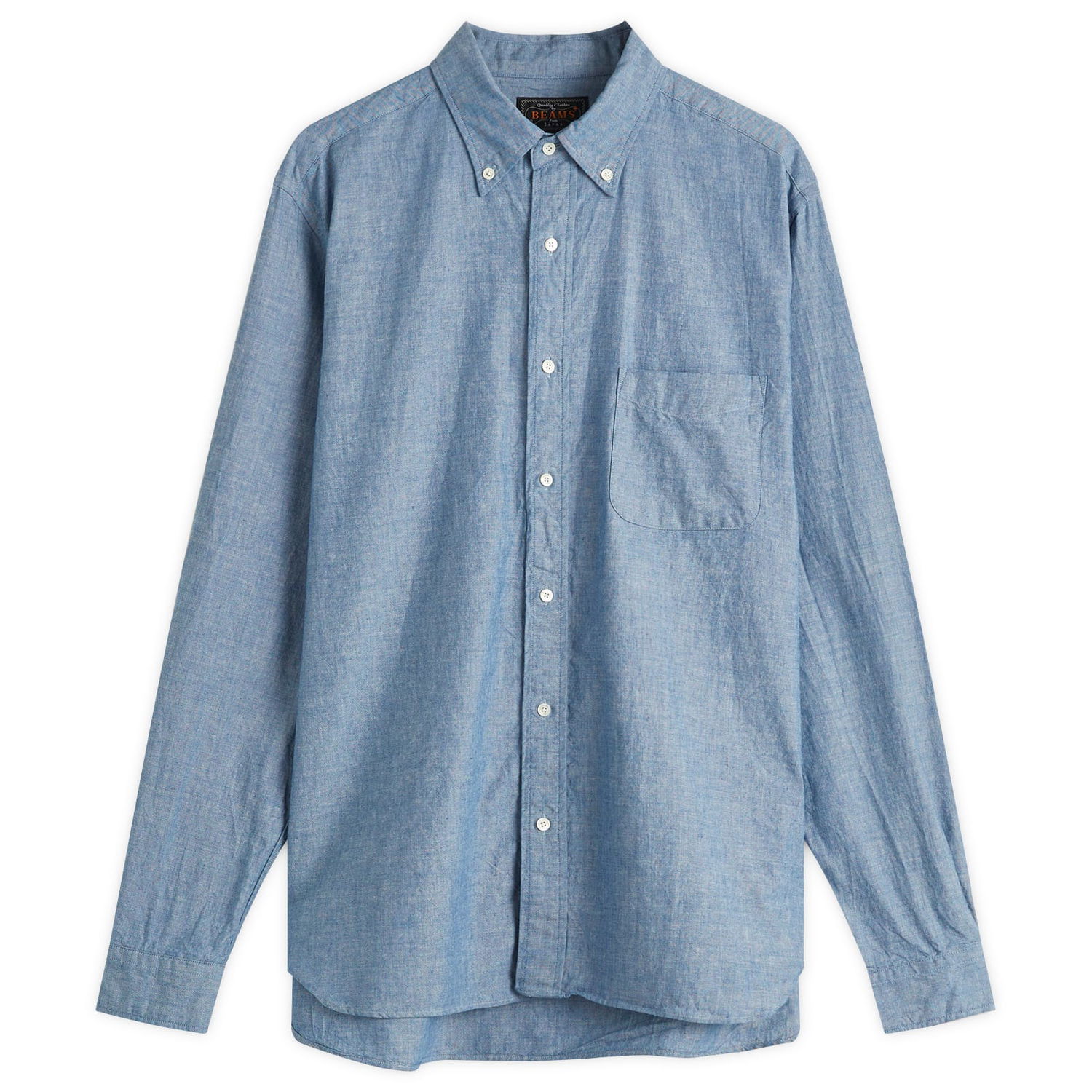 Srajce BEAMS Beams Plus Button Down Chambray Shirt, Size Small Modra | 3811-0246-139-70, 0
