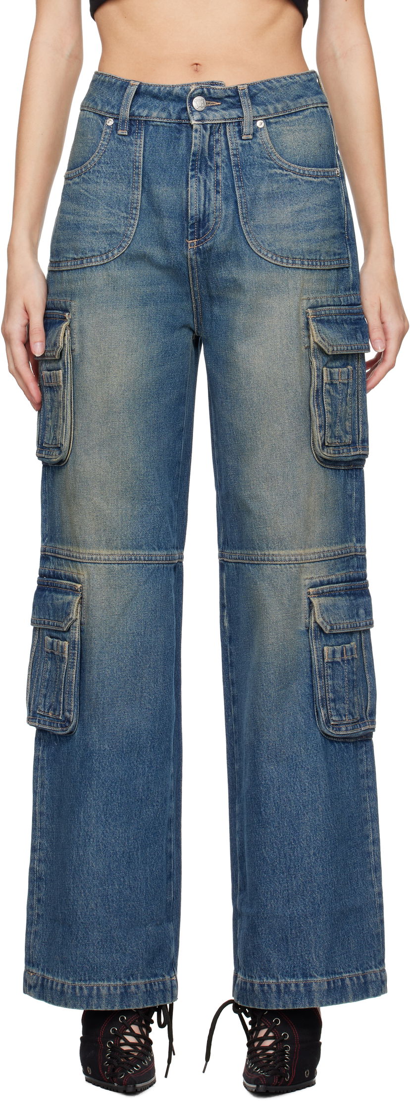 Cargo hlače MISBHV Cargo Jeans Modra | 241W301