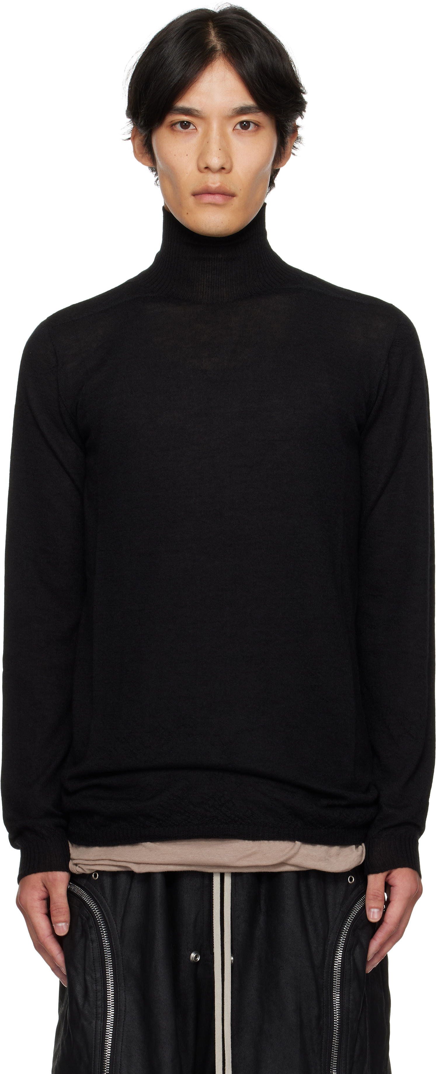 Pleteni pulover Rick Owens Rick Owens Concordians Level Turtleneck Sweater Črna | RU02E1624 WS, 0