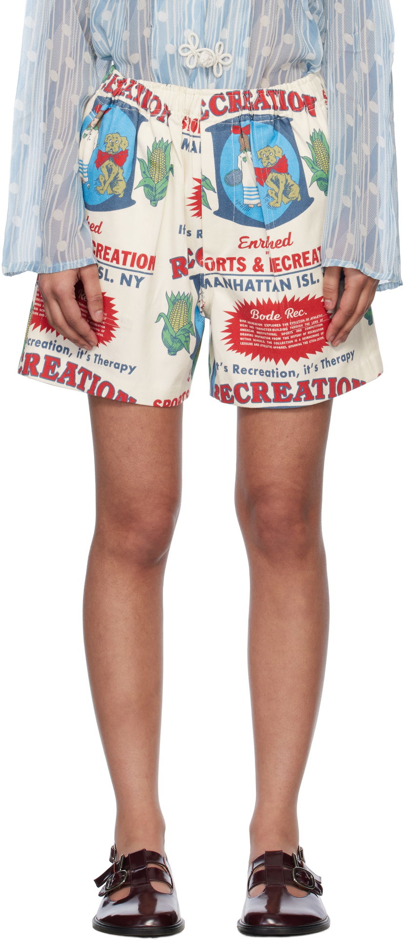 Kratke hlače Bode Bode Enrichment Print Shorts Bela | MRS25BT045