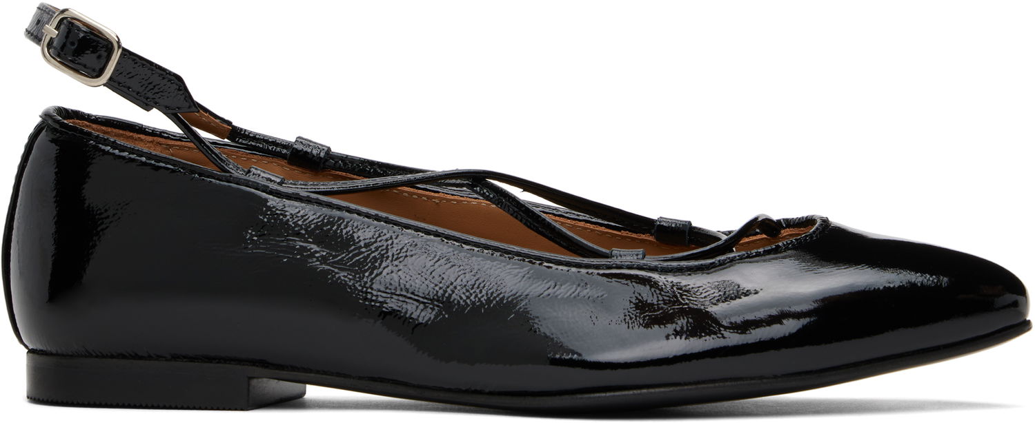 Superge in čevlji A.P.C. Lace-Up Ballerina Flats Črna | PXCAI-F53309, 0