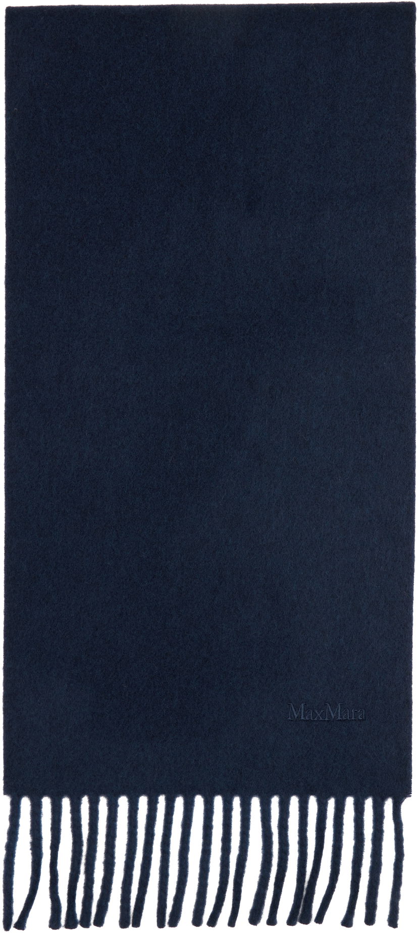 Šala Max Mara Scilli Fringed Scarf Mornarica | 2524546052600