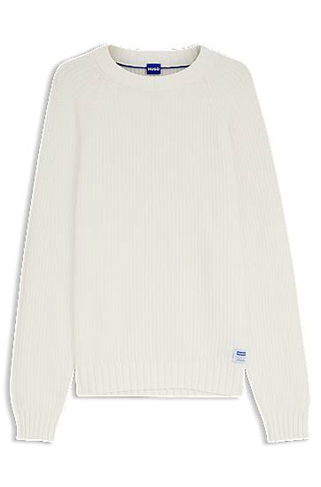 Pleteni pulover BOSS Rib-knit crew-neck sweater in cotton Bela | 50551398